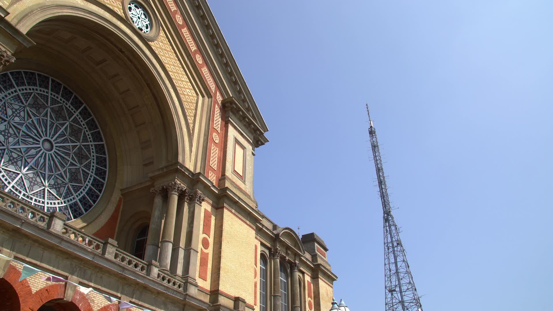 Alexandra Palace Exterior with Clear Sky in London
