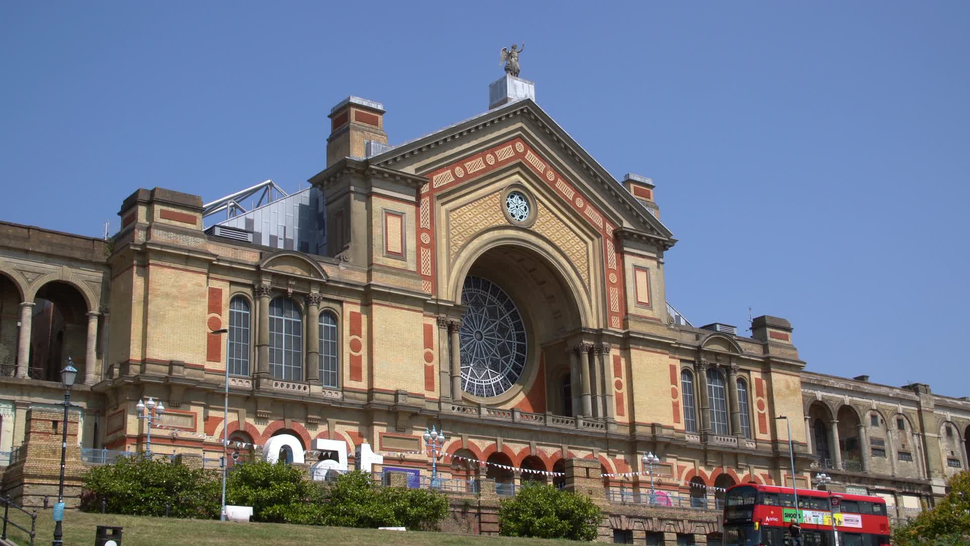 Alexandra Palace Exterior on a Sunny Day in London