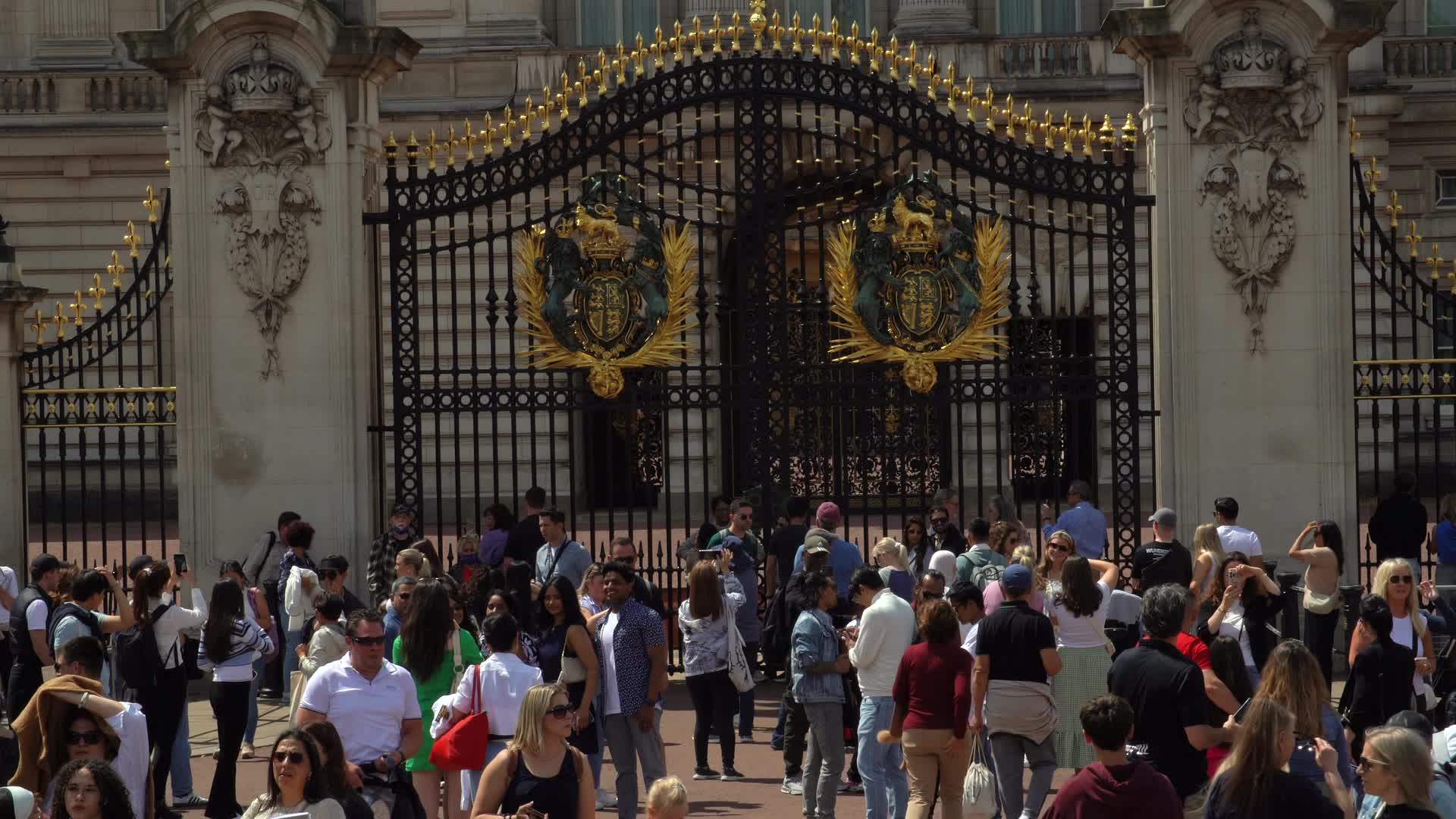 Crowd Gathered at Buckingham Palace Gates