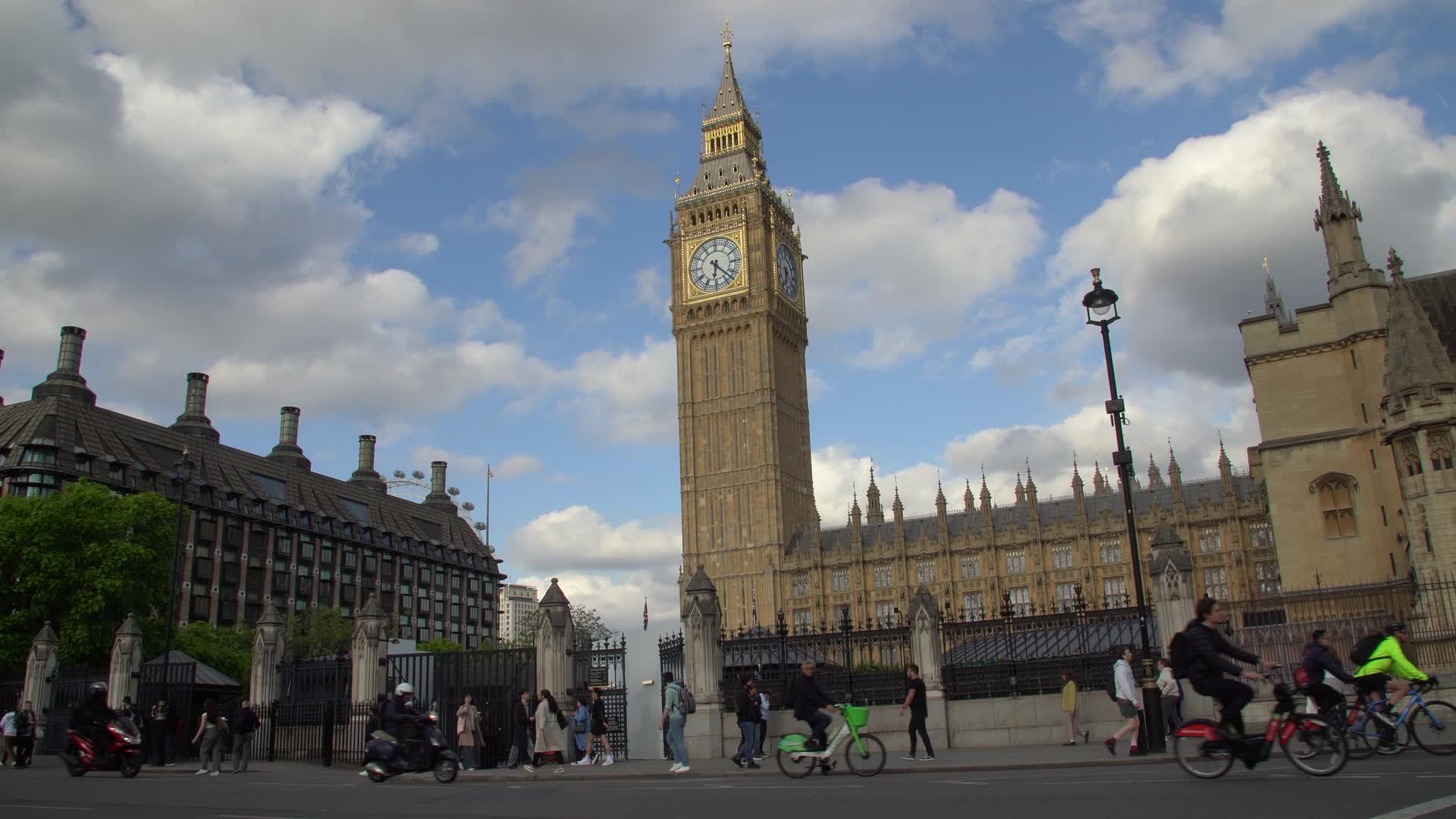 Big Ben and Cyclists in Westminster