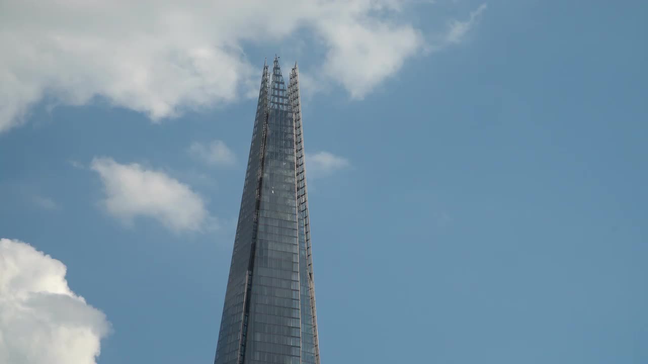 The Shard Skyscraper Against Blue Sky in London