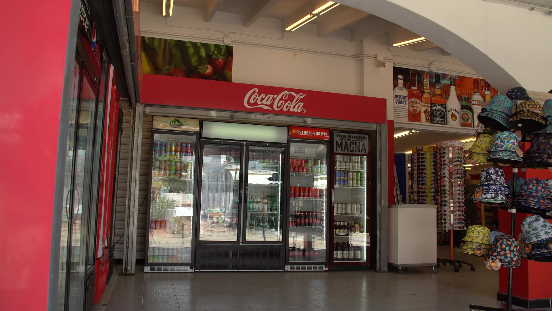 SPAR Convenience Store Beverage Display with Coca-Cola Branding