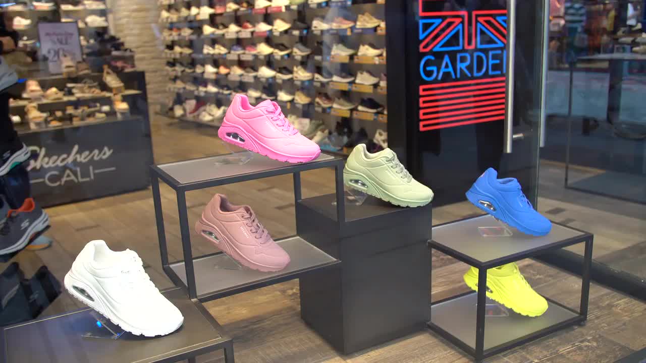 Colorful Skechers Display in Retail Store