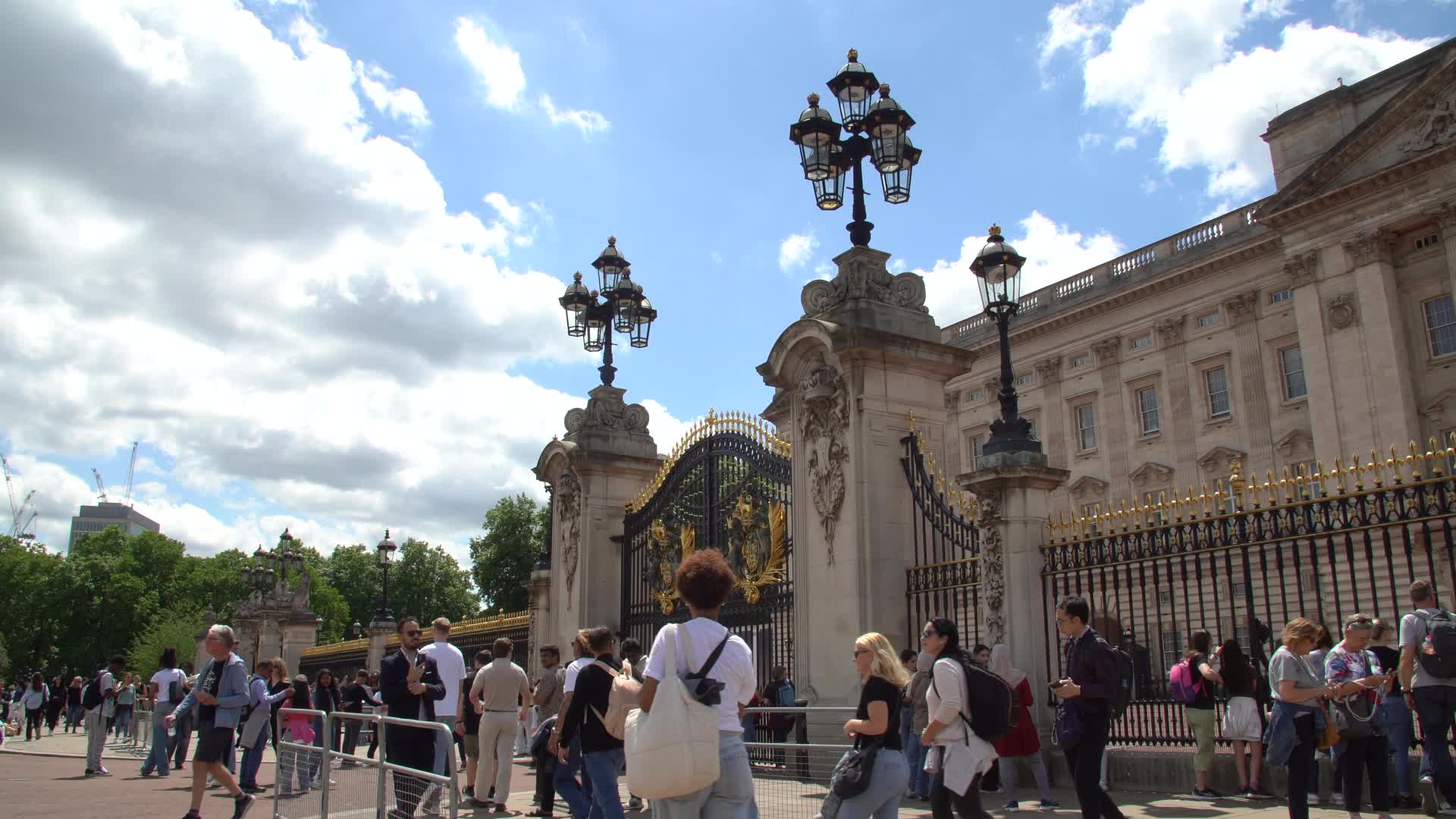 Busy Day at Buckingham Palace Gates