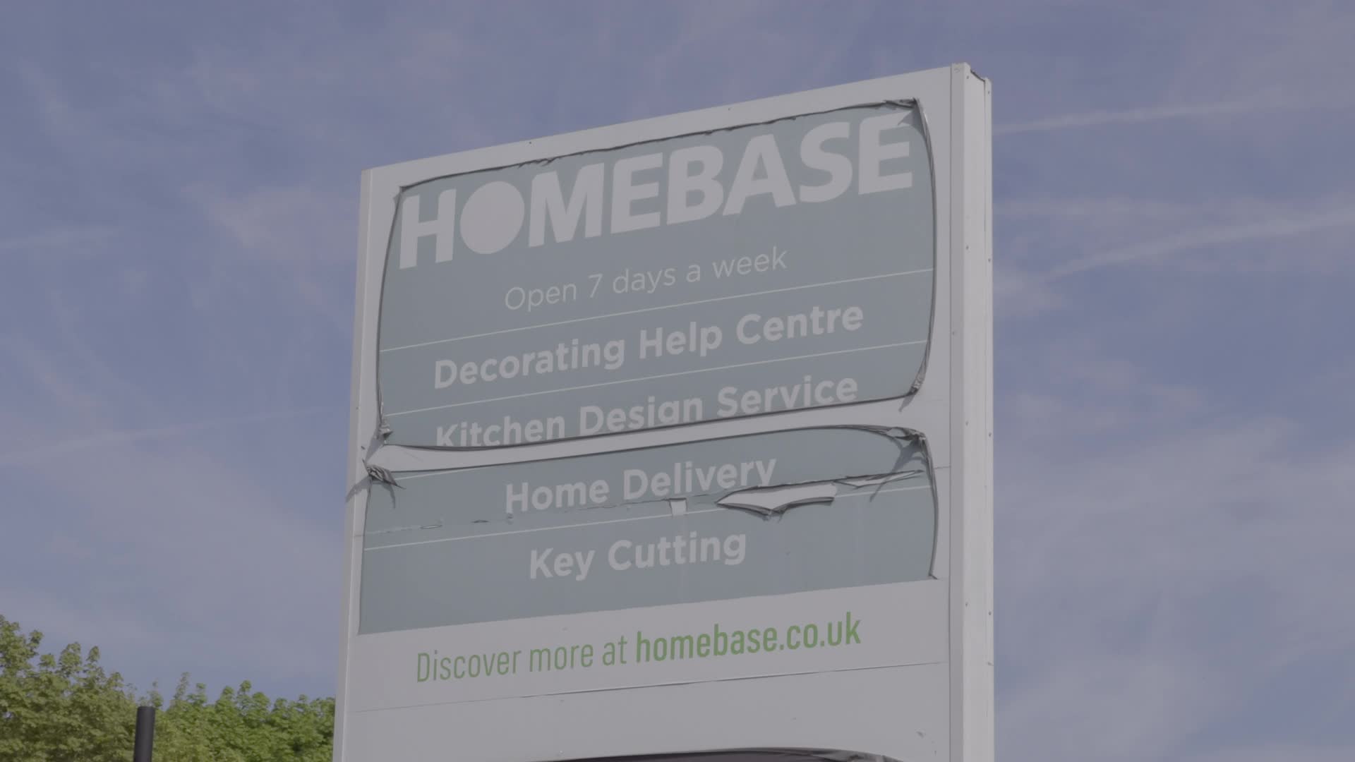 Homebase Store Signage on Sunny Day