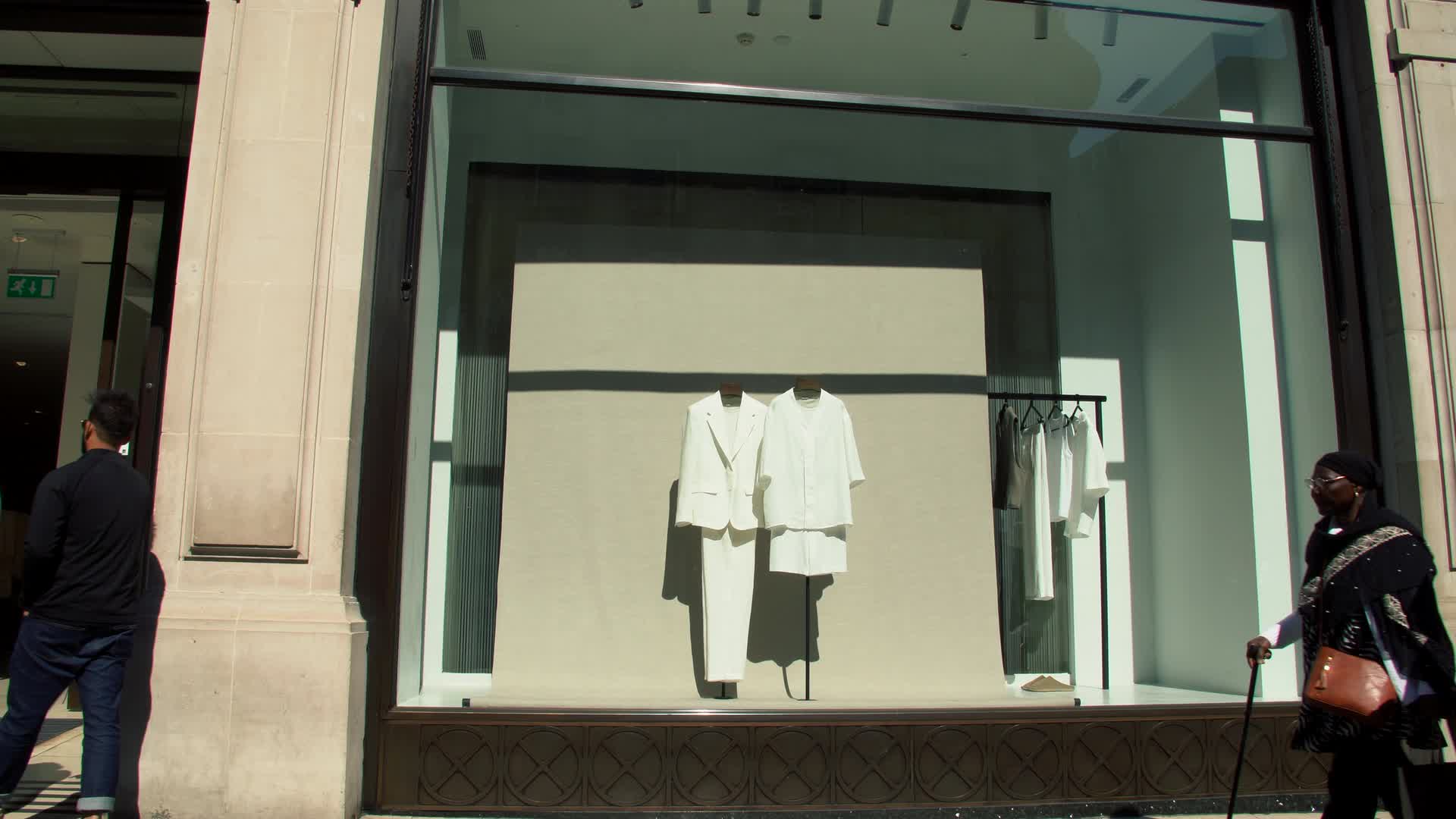 Urban Fashion Storefront Display in Afternoon Light