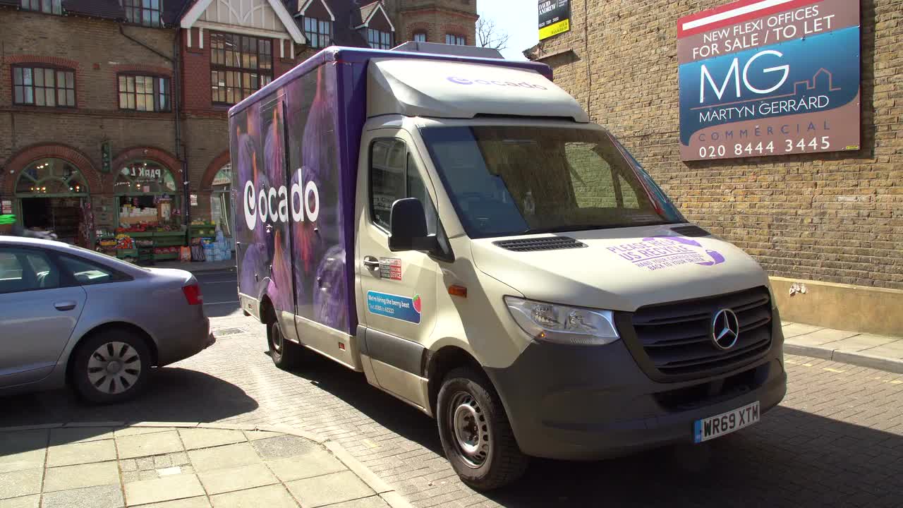 Ocado Delivery Van on Urban Street
