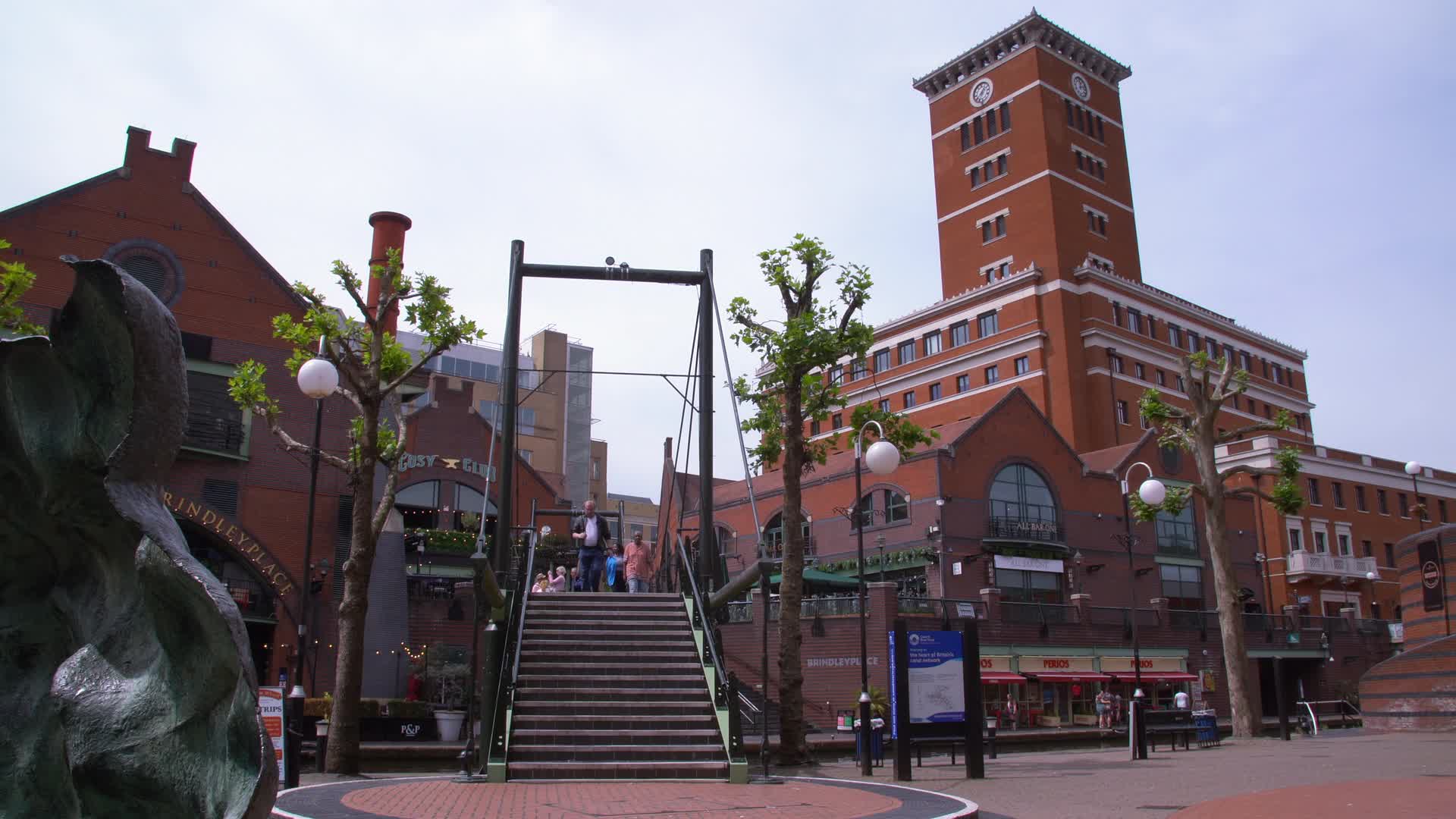 Brindley Place Birmingham Cityscape on a Sunny Day