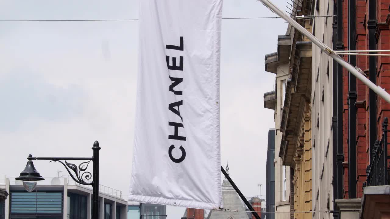 Chanel Flag on Urban Street in London