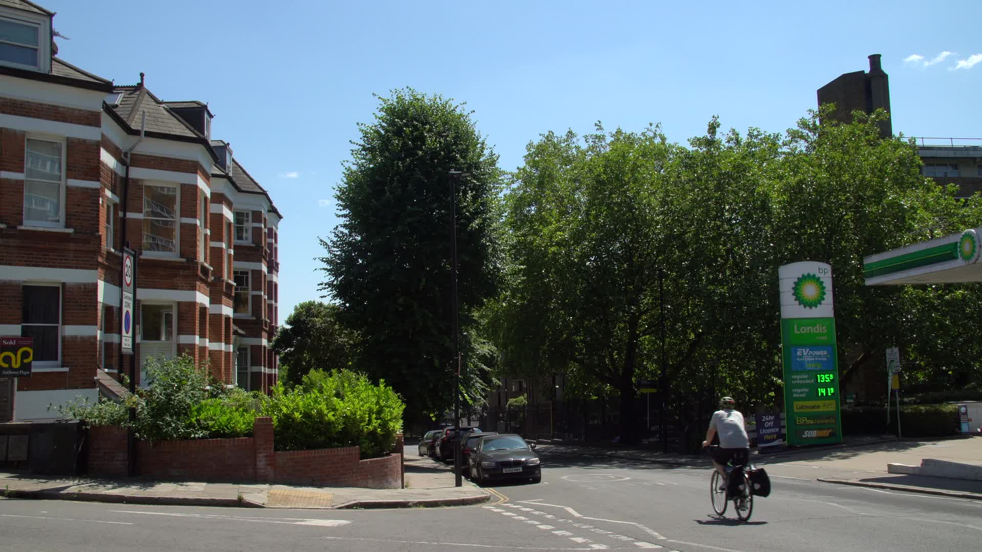 BP Service Station and Street Scene in London
