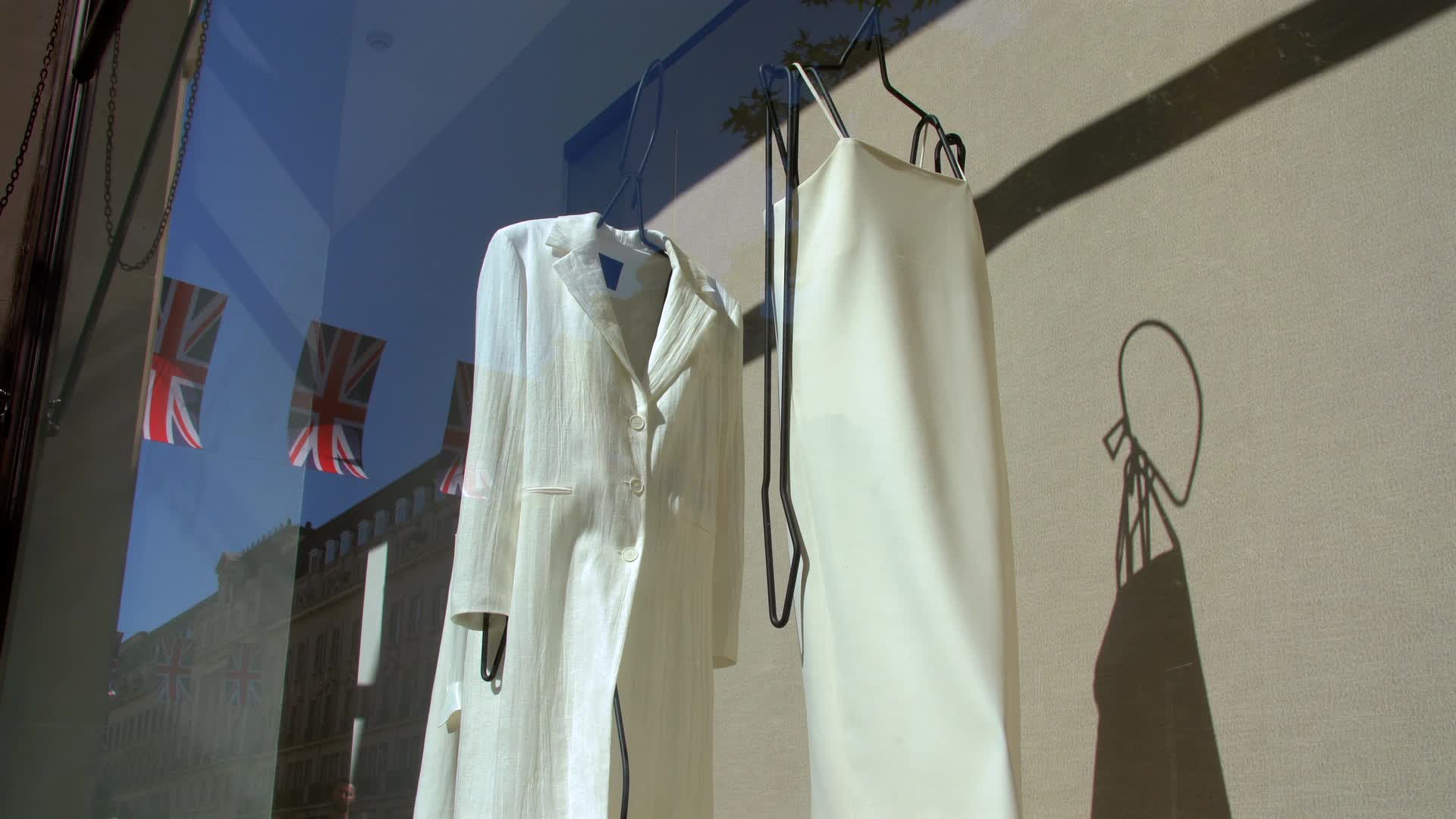 Stylish Window Display with UK Flags
