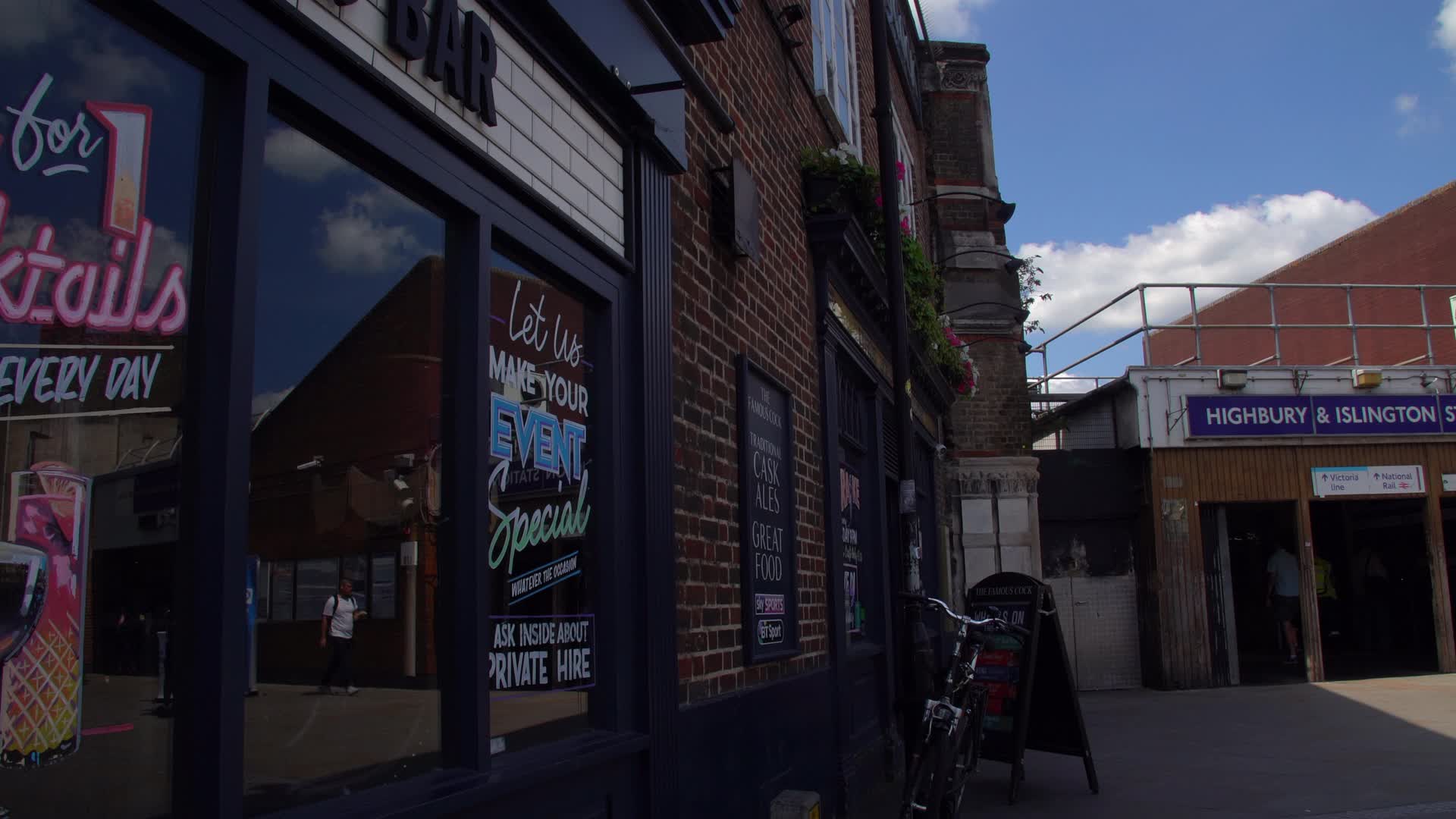 Highbury & Islington Tube Station Entrance on a Sunny Day