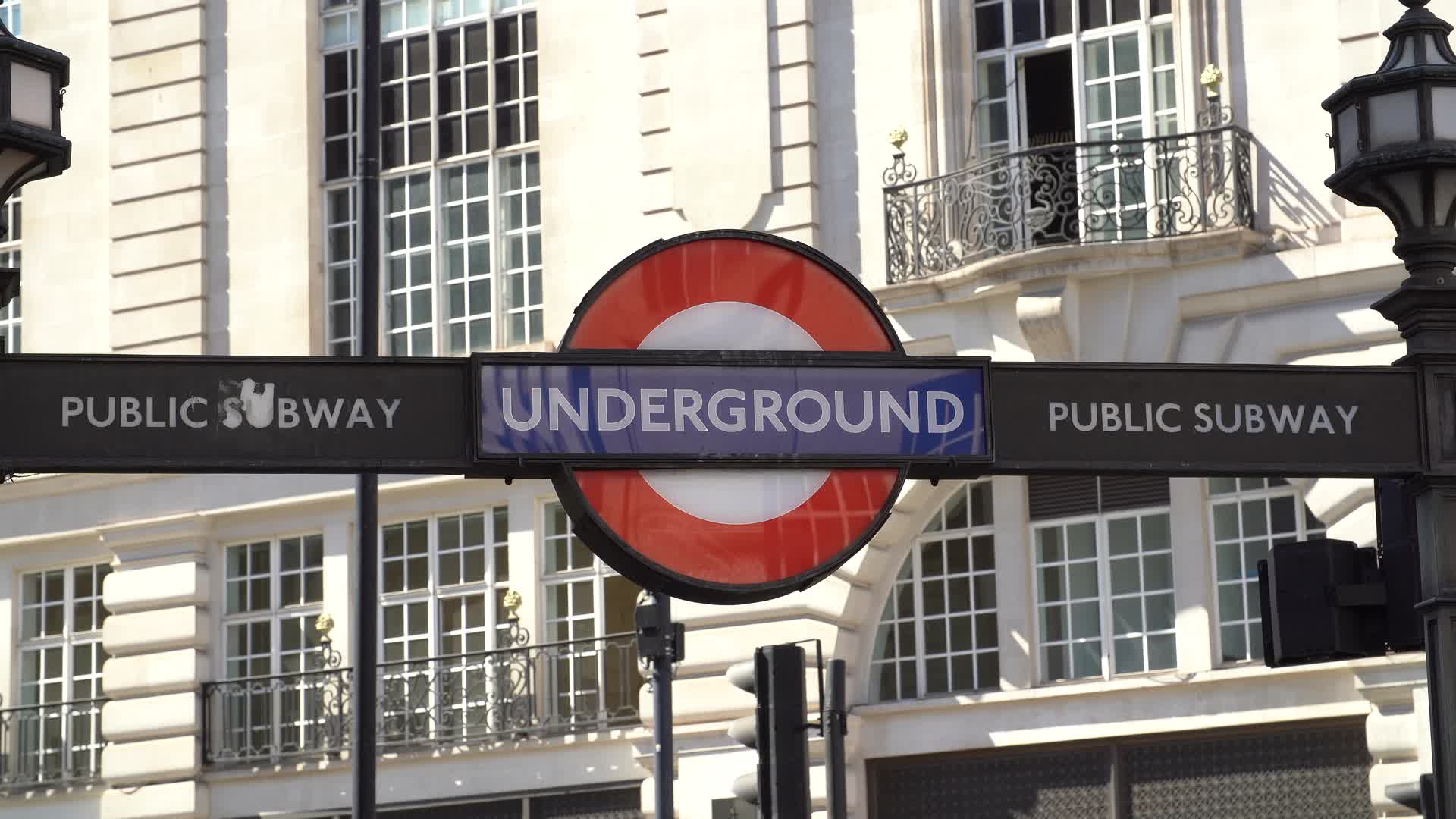 Iconic London Underground Sign in Daylight