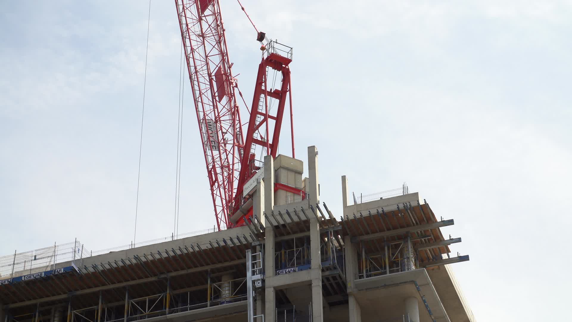 Urban Construction Site with Crane in London, UK