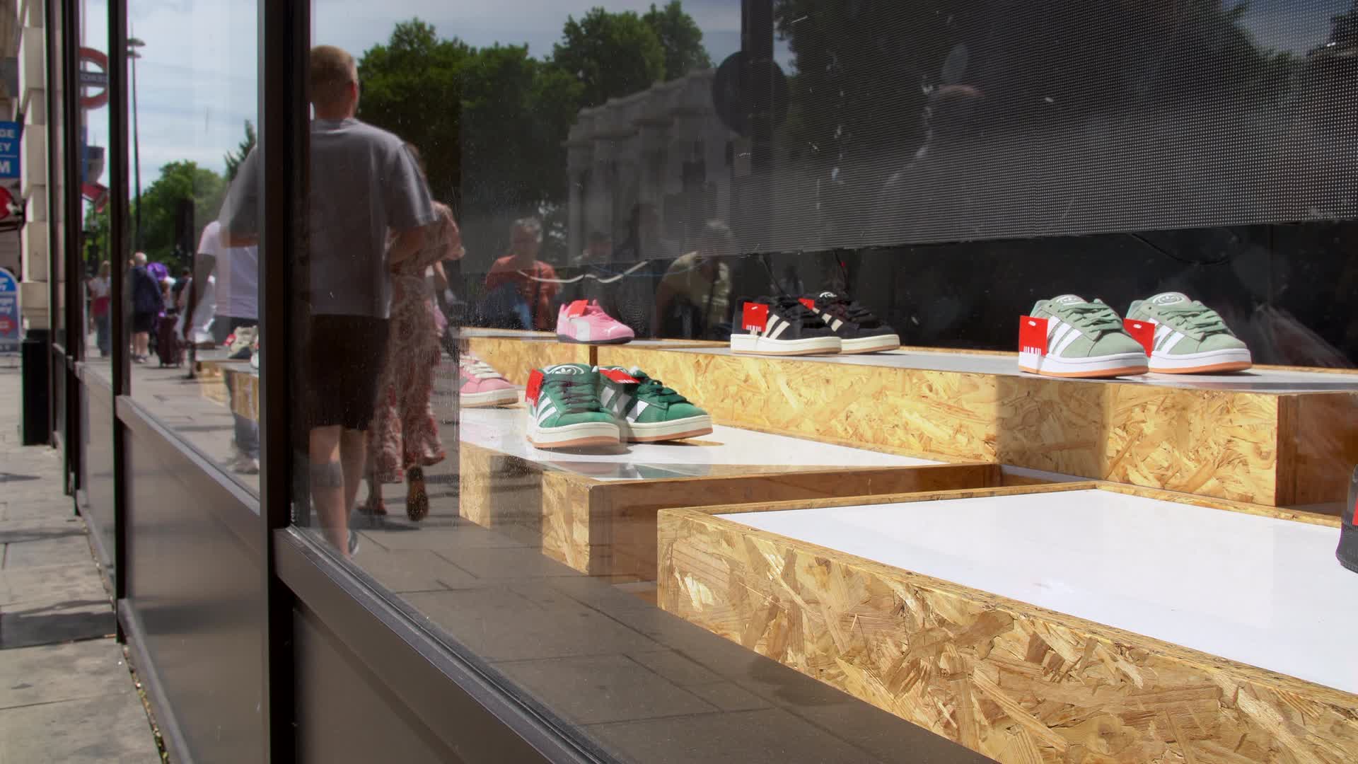 Footwear Display in Urban Street Scene