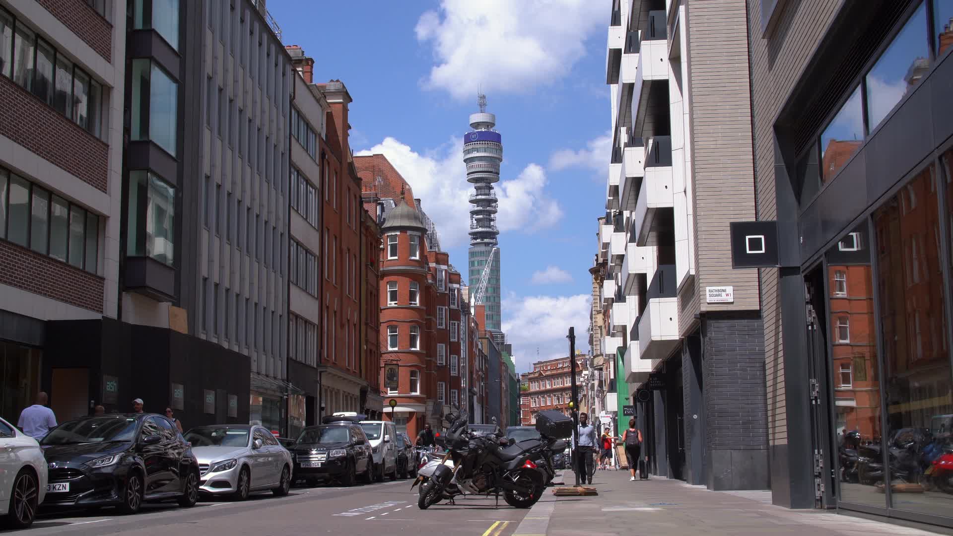 BT Tower and Fitzrovia Street Scene