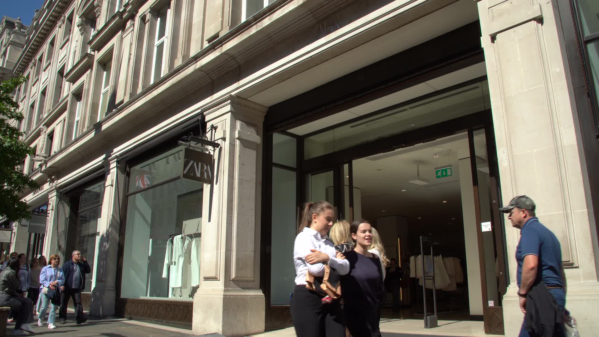 Daytime Shoppers in Front of Zara Store