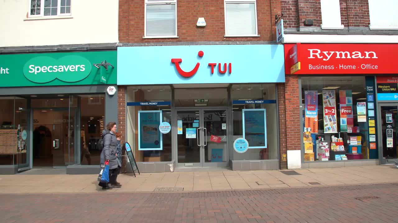 TUI Travel Agency Street View in Urban Shopping Area