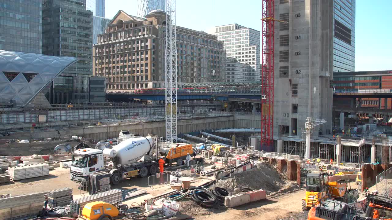 Urban Construction Site with Skyscrapers