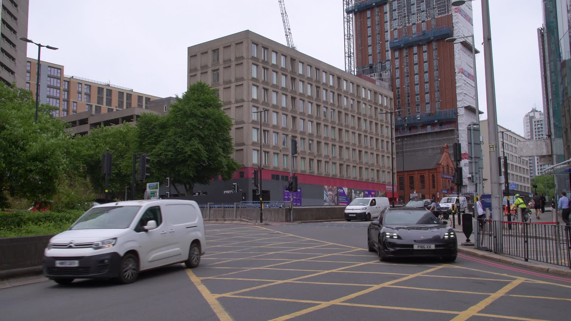 Urban Traffic Scene in Birmingham City Centre
