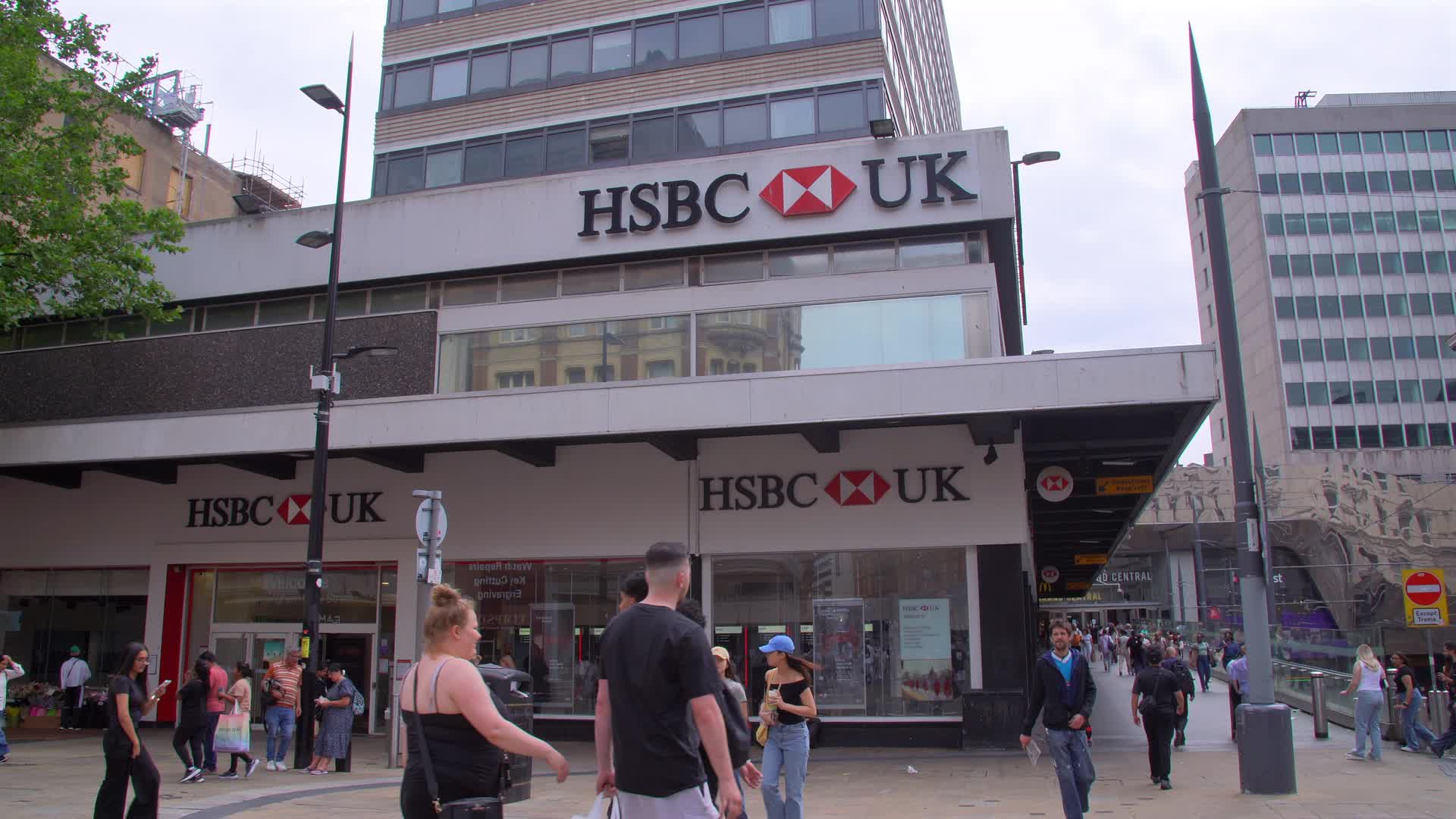 Busy Urban Scene at HSBC UK Building