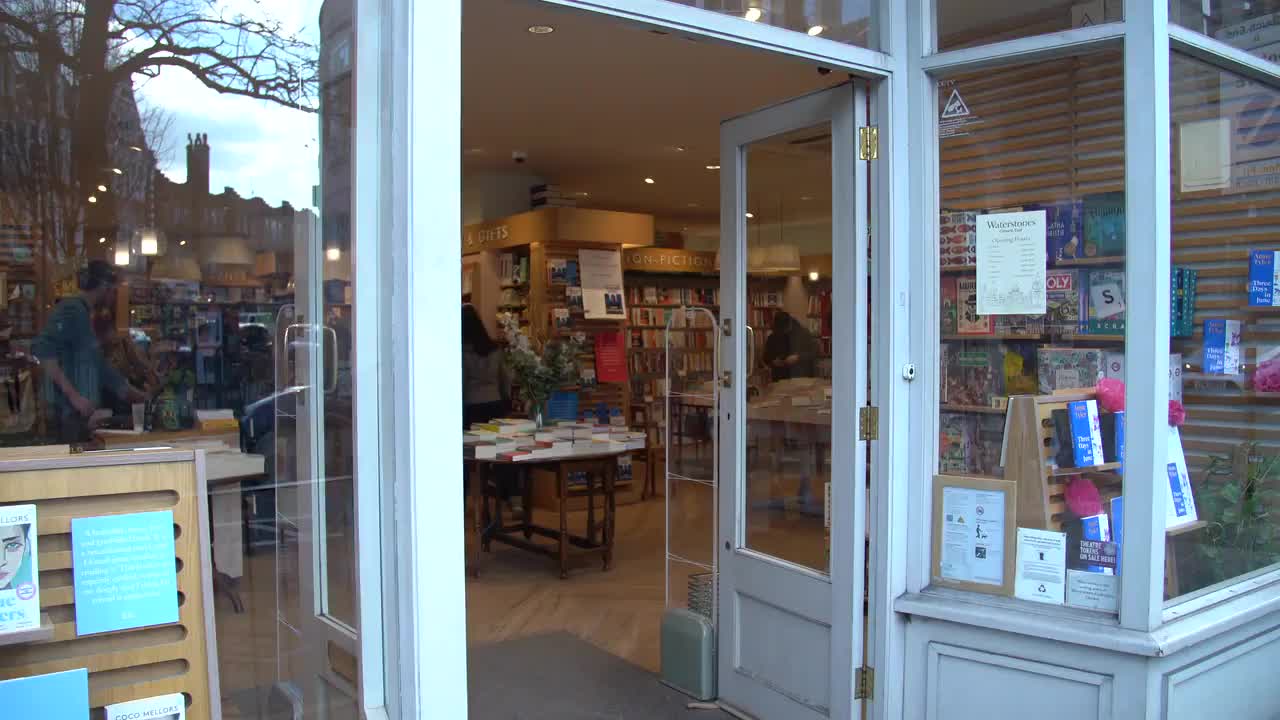 Modern Bookstore Exterior and Interior View