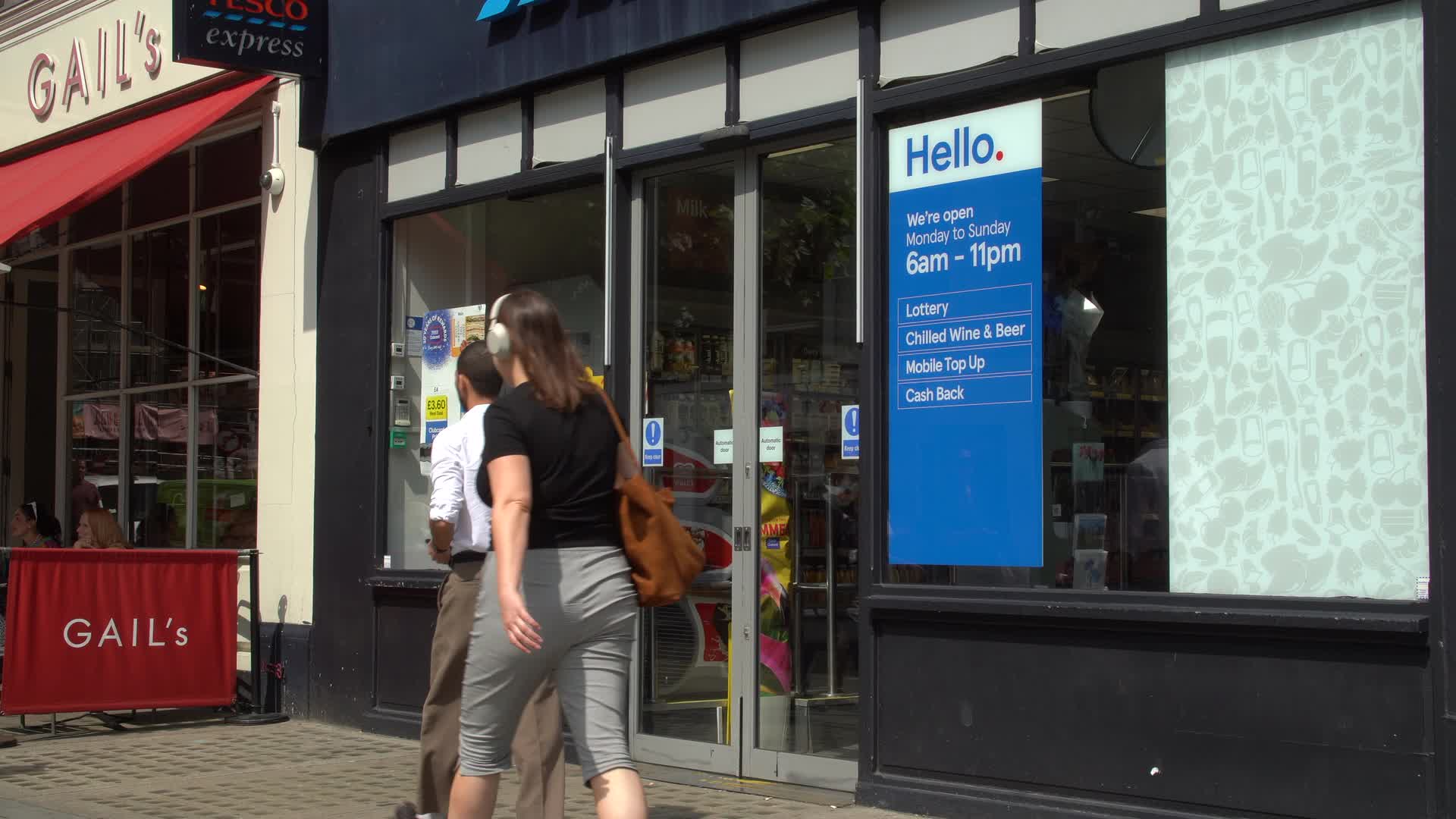 Exterior of Tesco Express on Urban Street