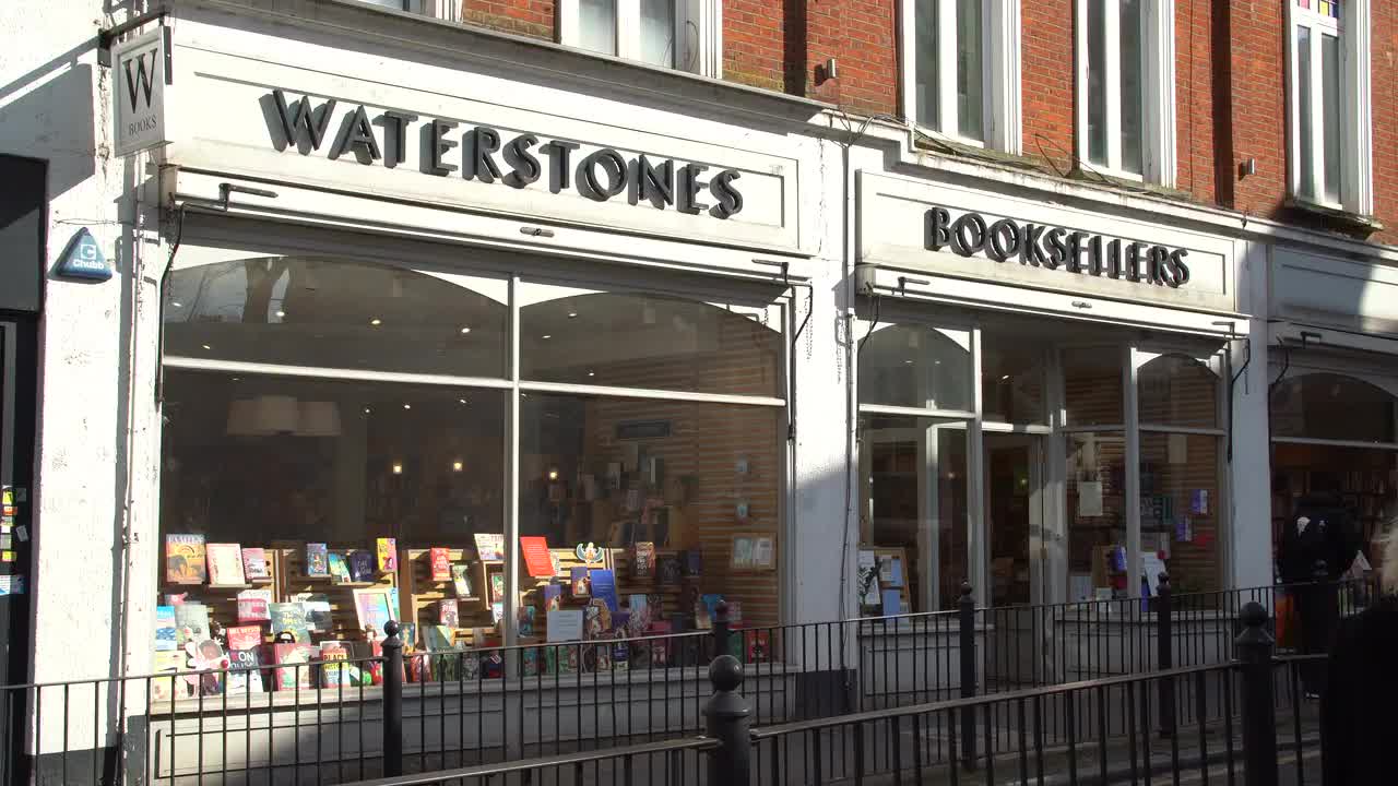 Waterstones Bookstore Exterior on Sunny Day