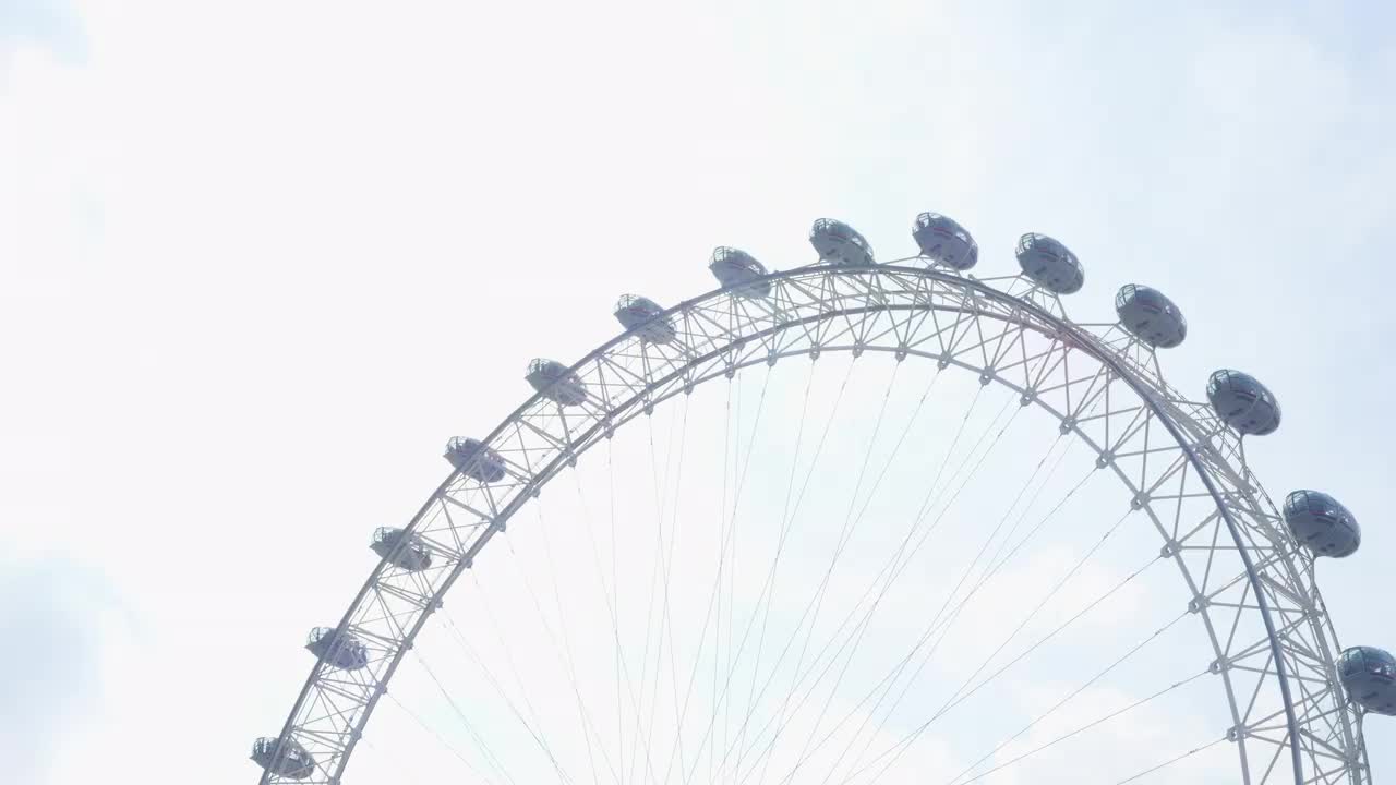Close-up of the London Eye Against a Bright Sky