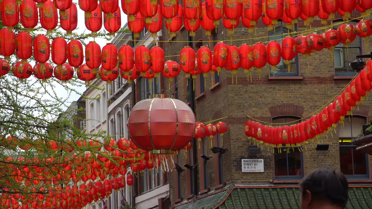 Colorful Chinese Lanterns in Soho Chinatown