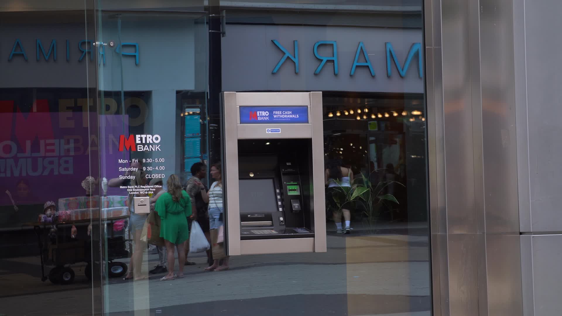 Metro Bank ATM Exterior City Street View
