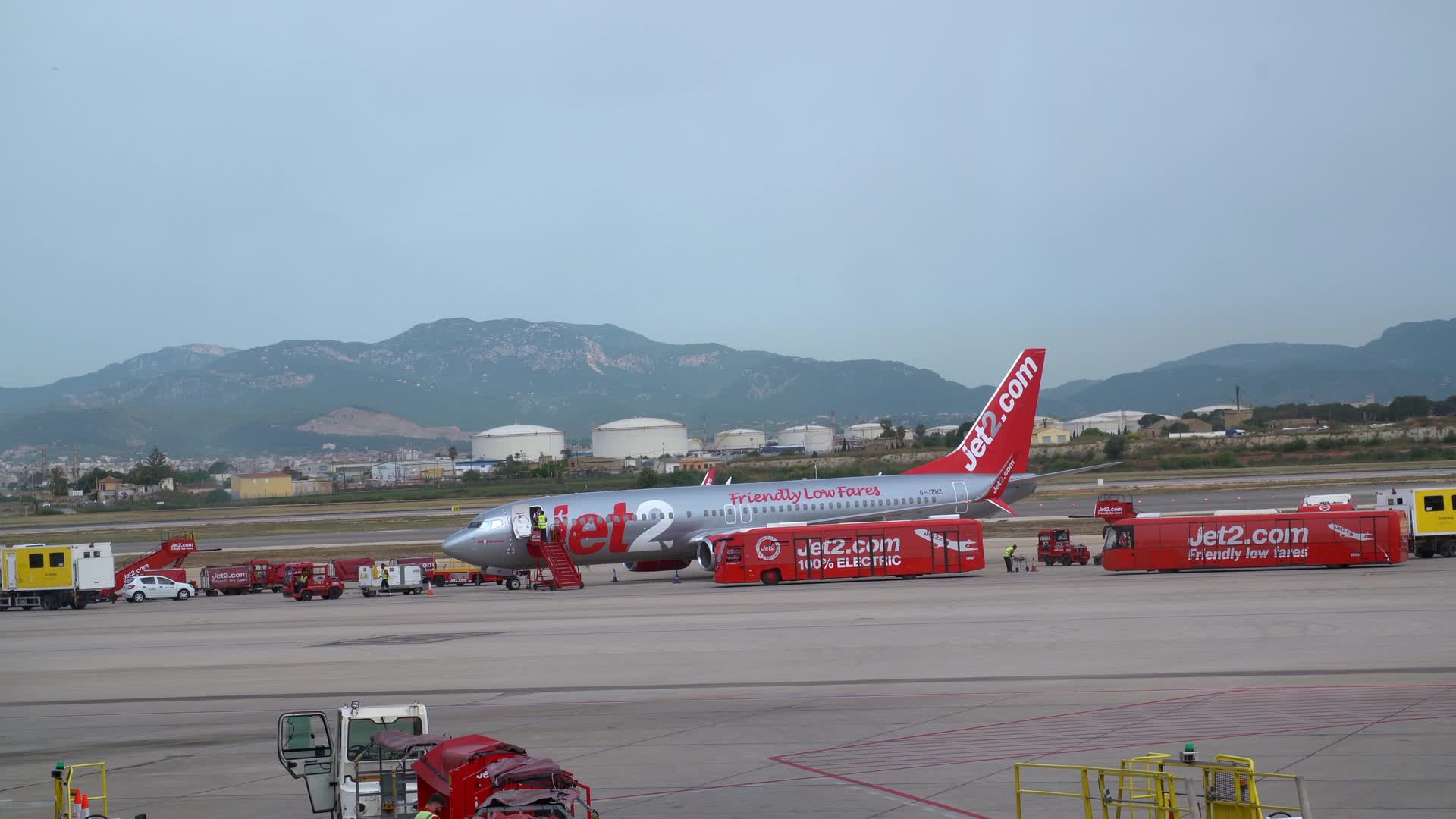 Jet2 Plane on Tarmac with Ground Services