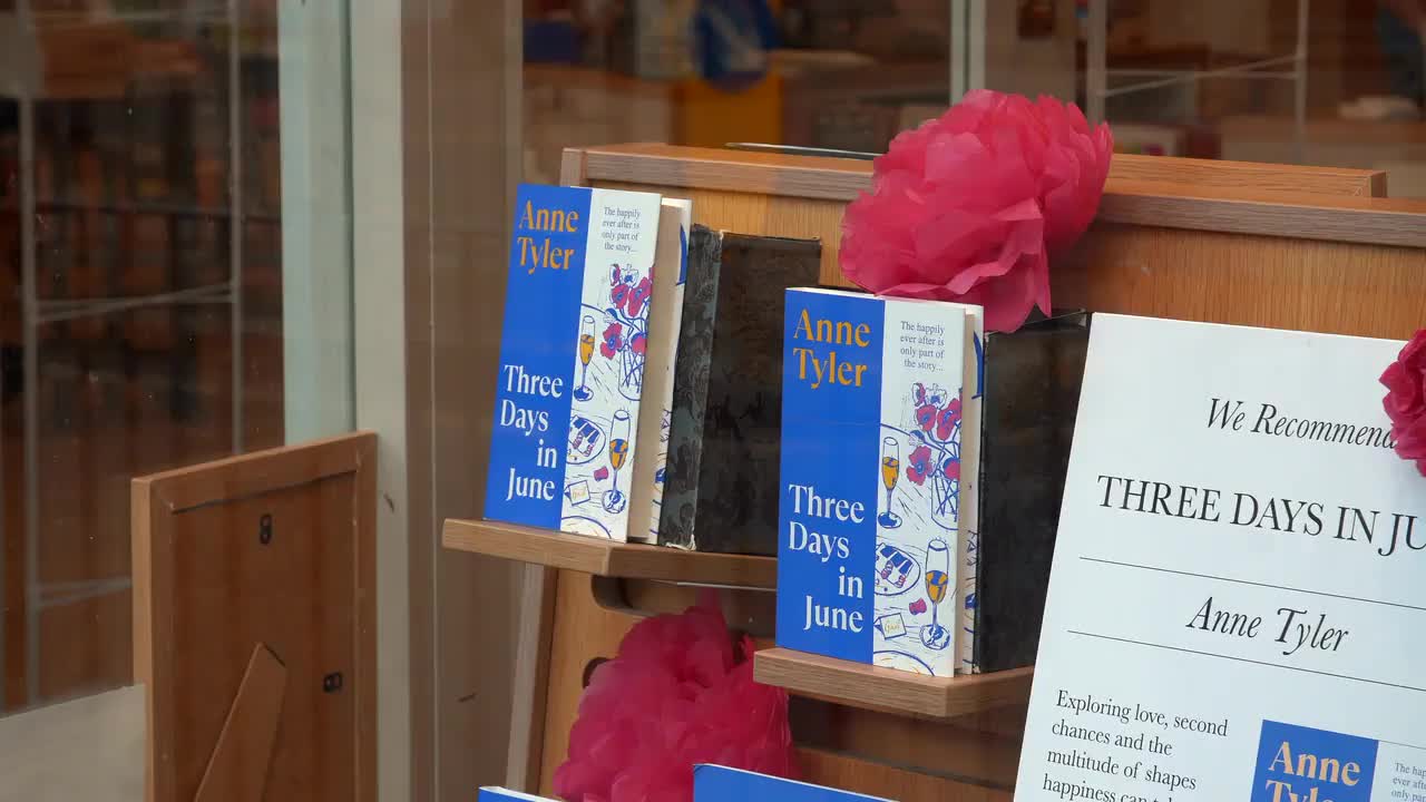Bookstore Display of 'Three Days in June' by Anne Tyler