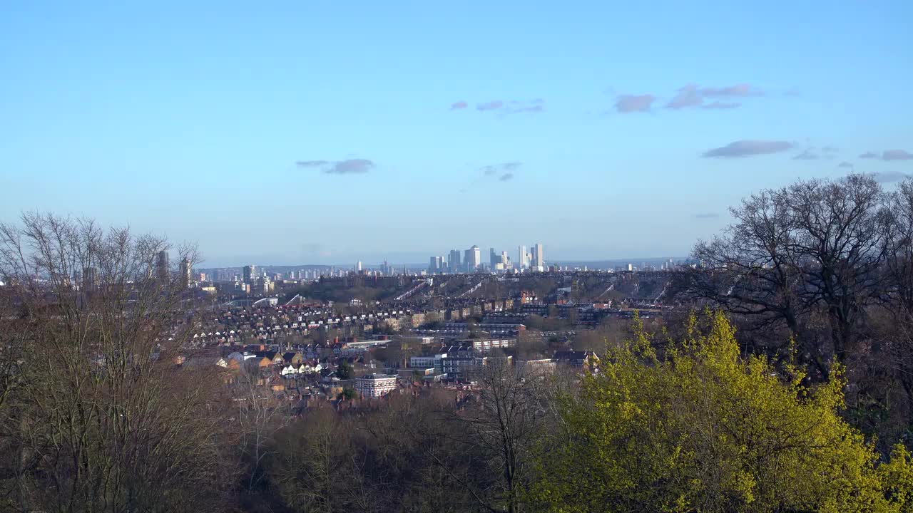 London Skyline View with Canary Wharf