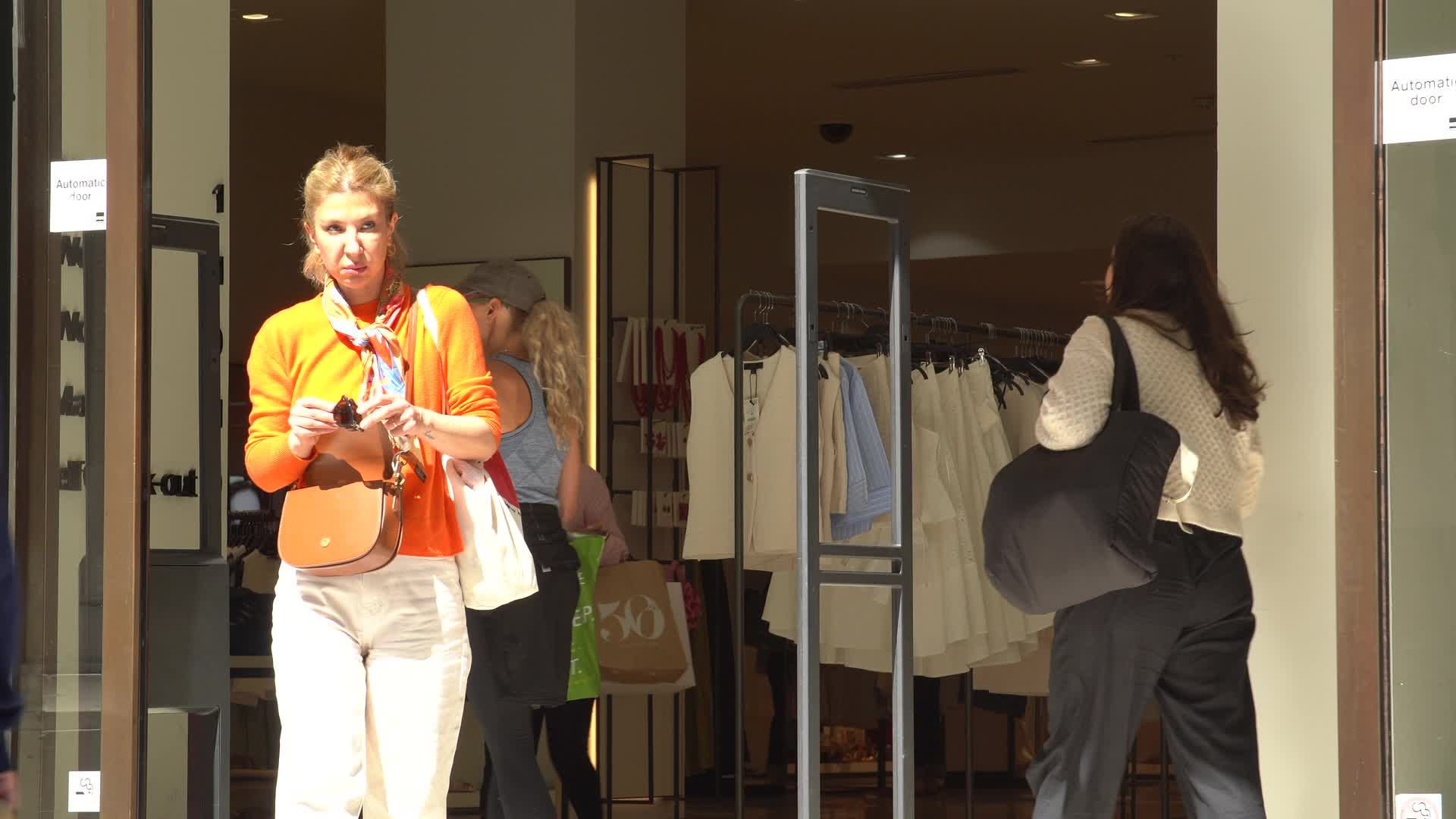 Shopping Activity at Zara Store Entrance