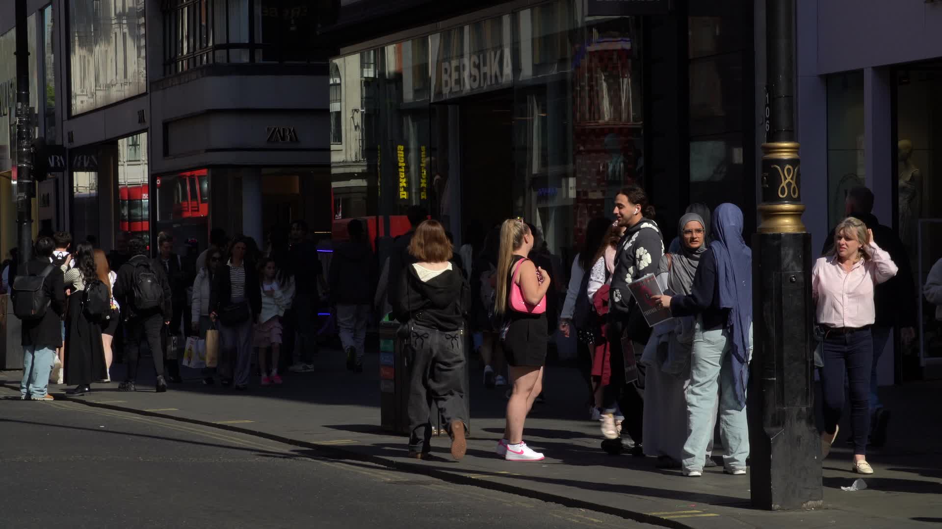 Bustling Oxford Street on a Sunny Day