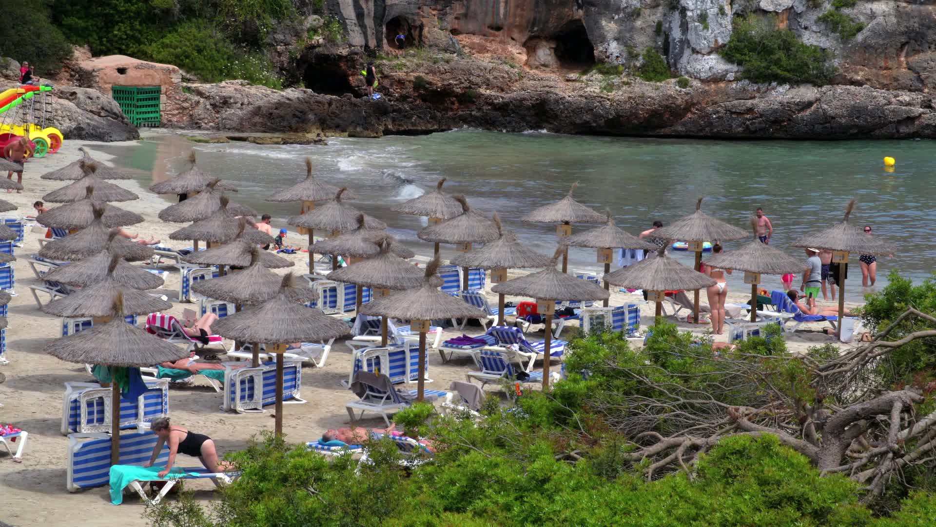 Relaxing Day at Cala Ferrera Beach in Mallorca, Spain