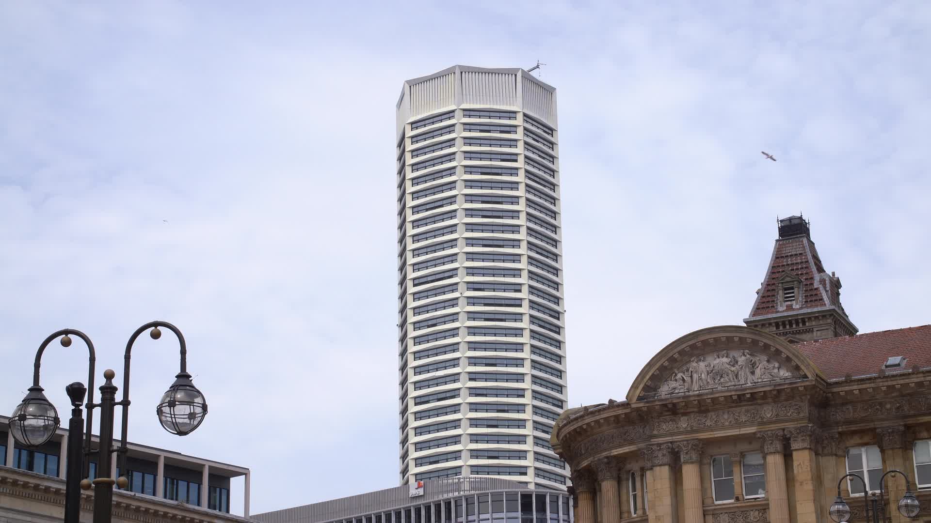 Skyscraper and Historic Building in Birmingham