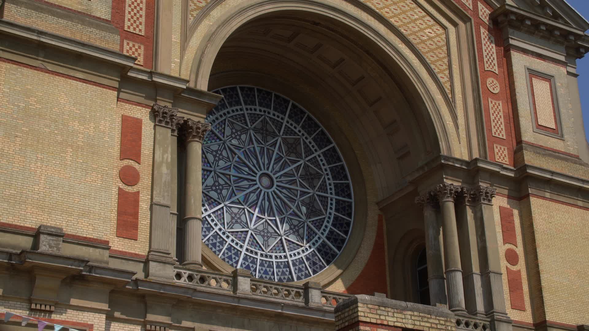Architectural Detail of Large Stained Glass Window