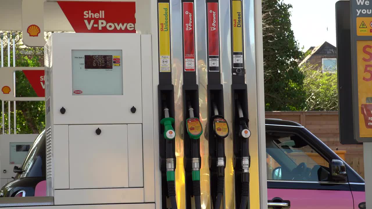 Shell Gas Station Fuel Pumps in Daylight