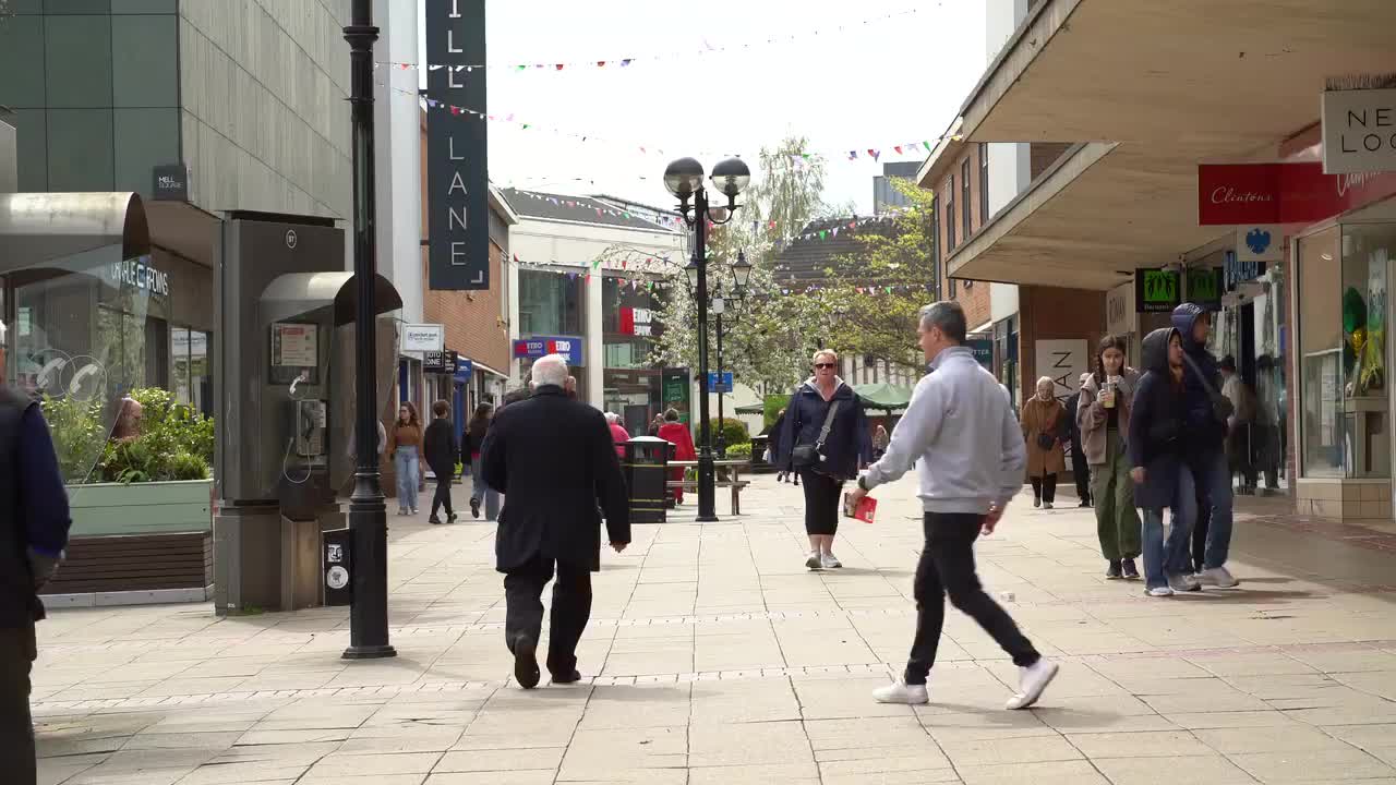 Vibrant Street Scene in Solihull - April 16