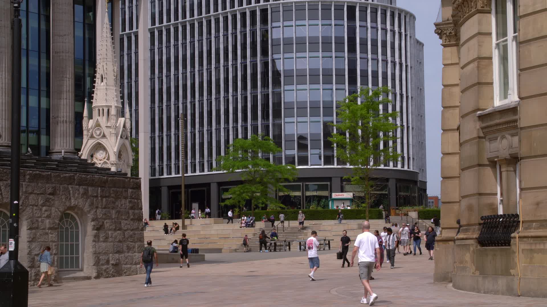 Urban Square with Modern Architecture