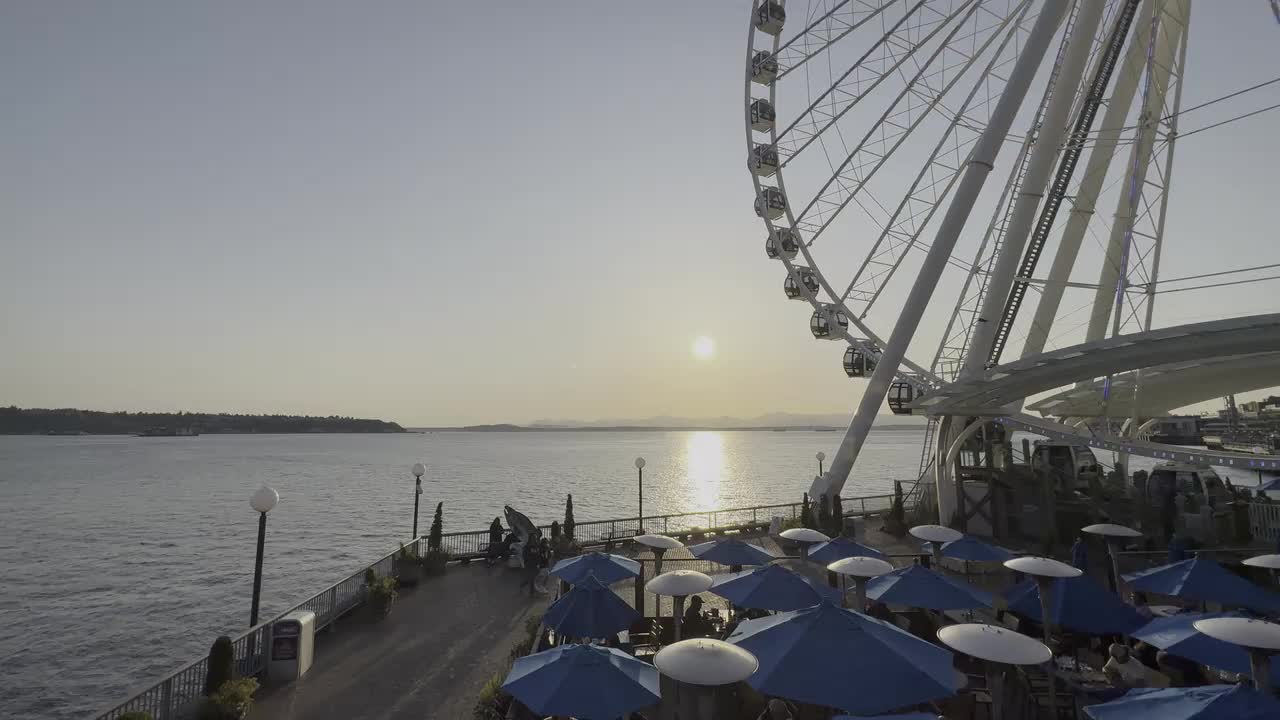 Seattle Waterfront Ferris Wheel at Sunset