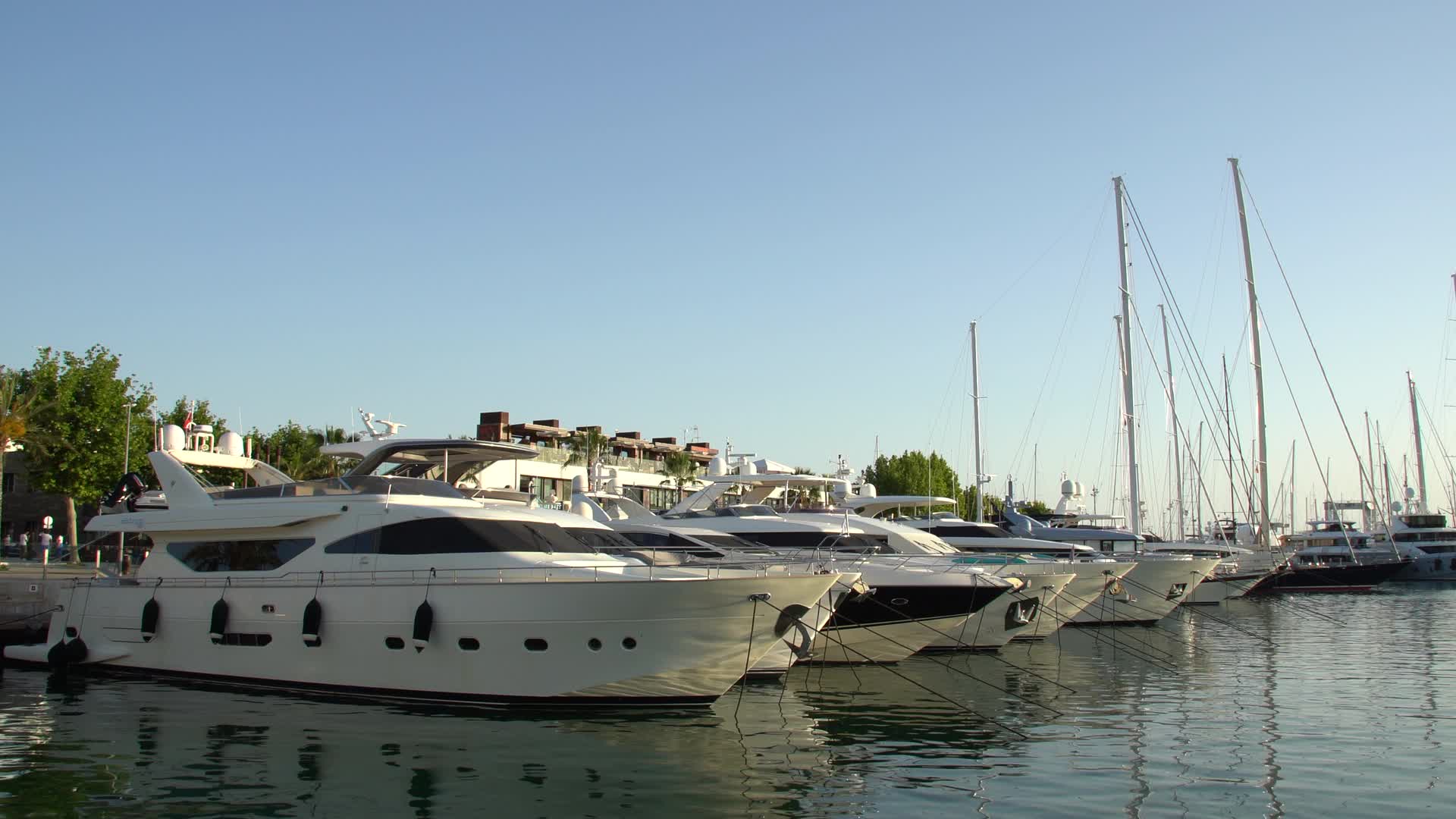 Luxury Yachts in a Marina in Palma, Mallorca, Spain
