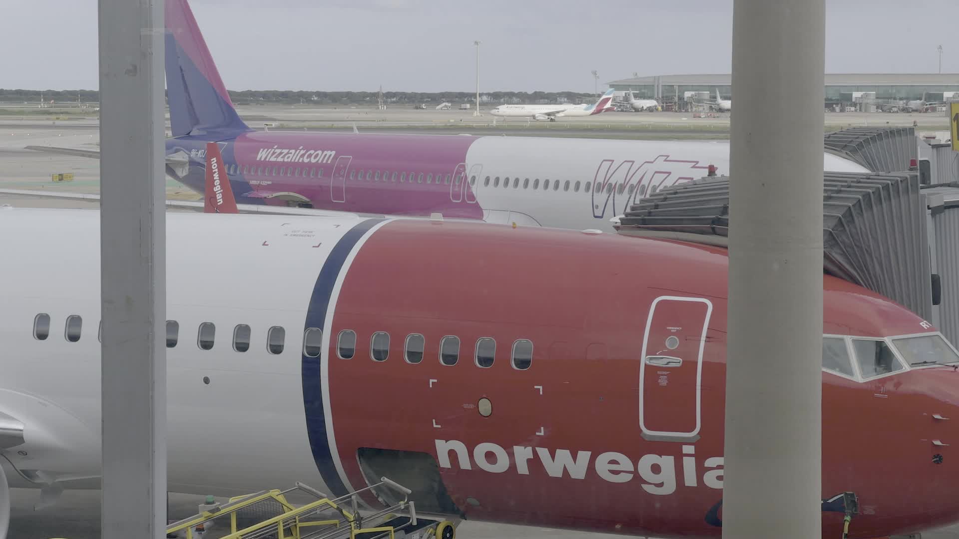 Airplanes at Barcelona Airport Gate