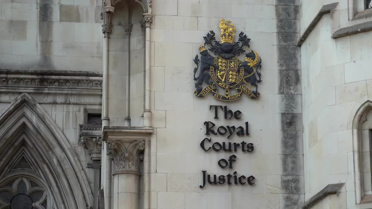 Royal Courts of Justice Exterior Close-Up 4K