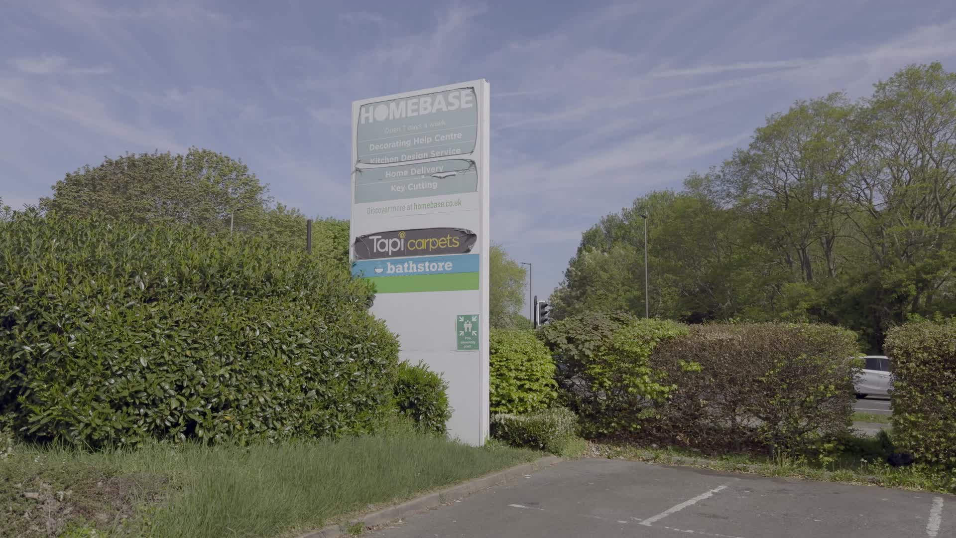 Homebase Outdoor Signage on a Sunny Day