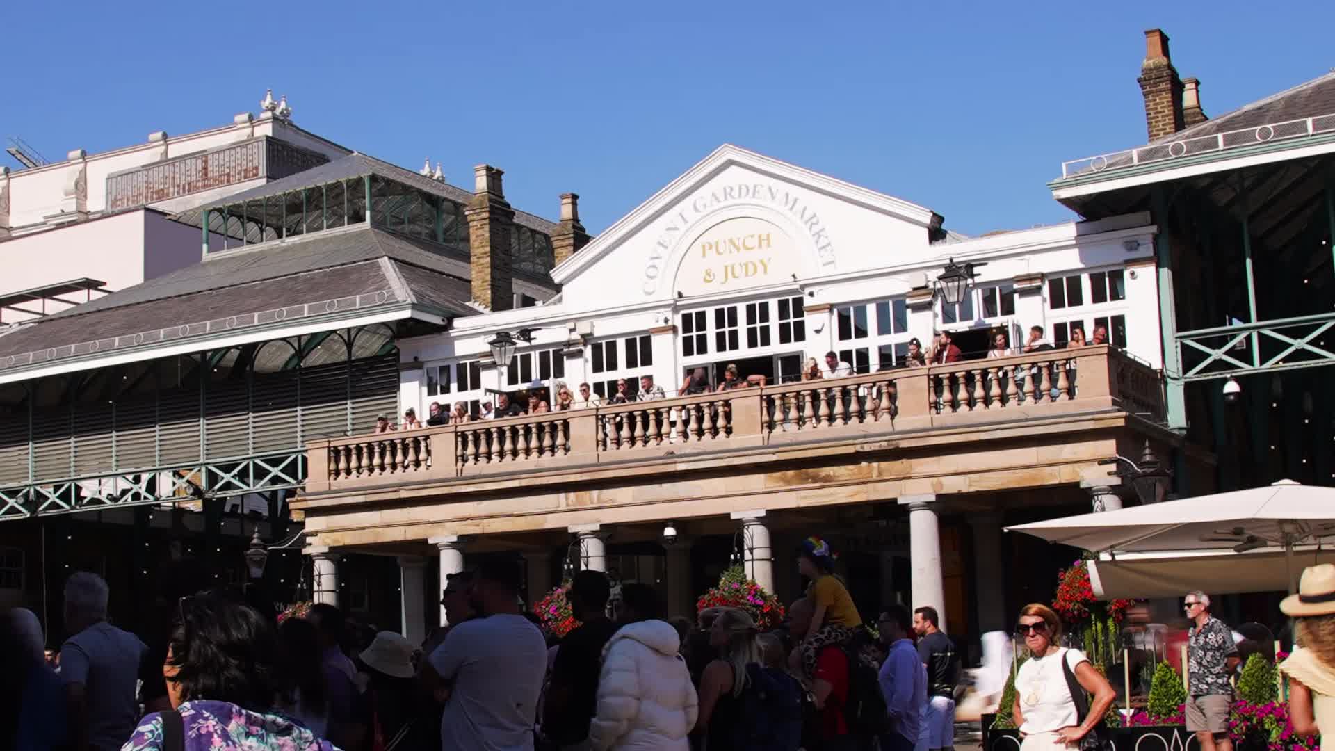 Covent Garden Market Crowd on a Sunny Day