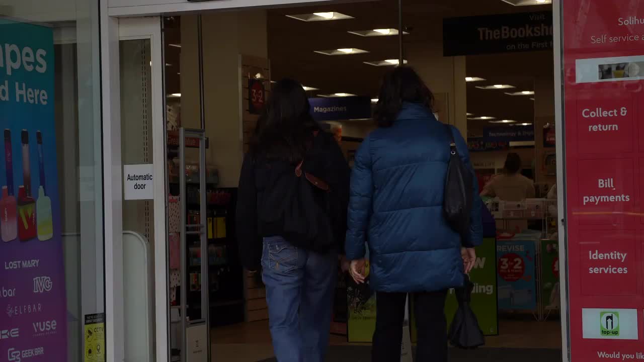 Shoppers Entering WHSmith Store