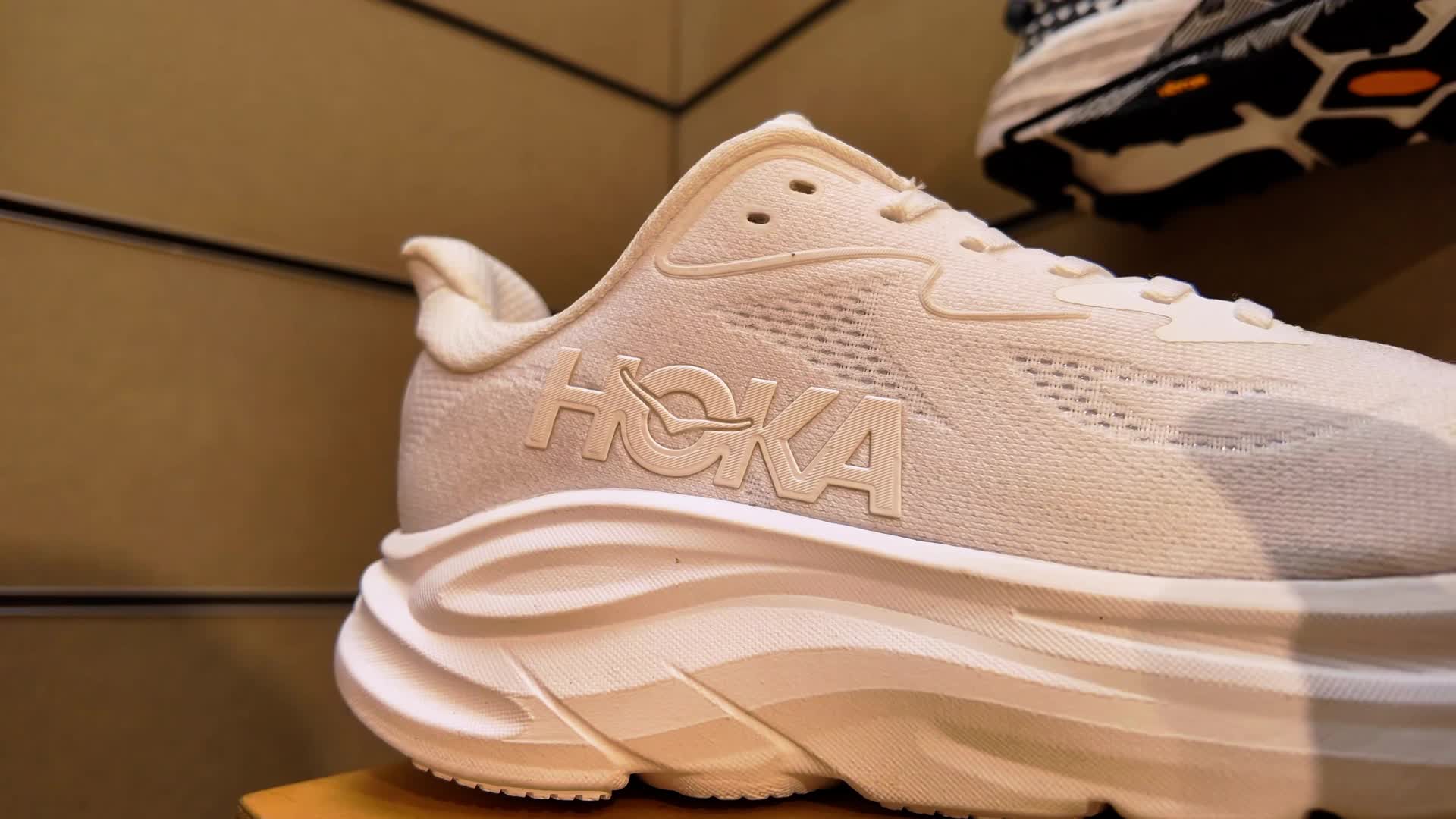 Hoka Trainers Display in Slow Motion